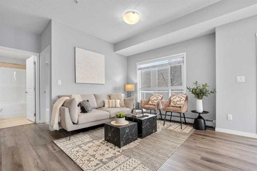 Cozy living room staging